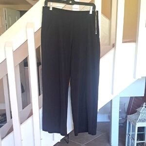 Athleta Black Side Zip  Pants Wide Crop Leg With Snaps similar To Tribecca